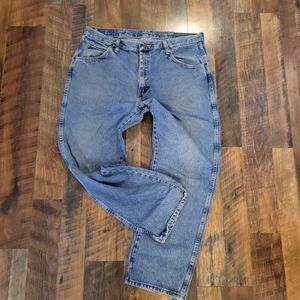 Wrangler Authentics Mens Relaxed Fit Straight Leg Jeans Med Wash Blue Denim38/29